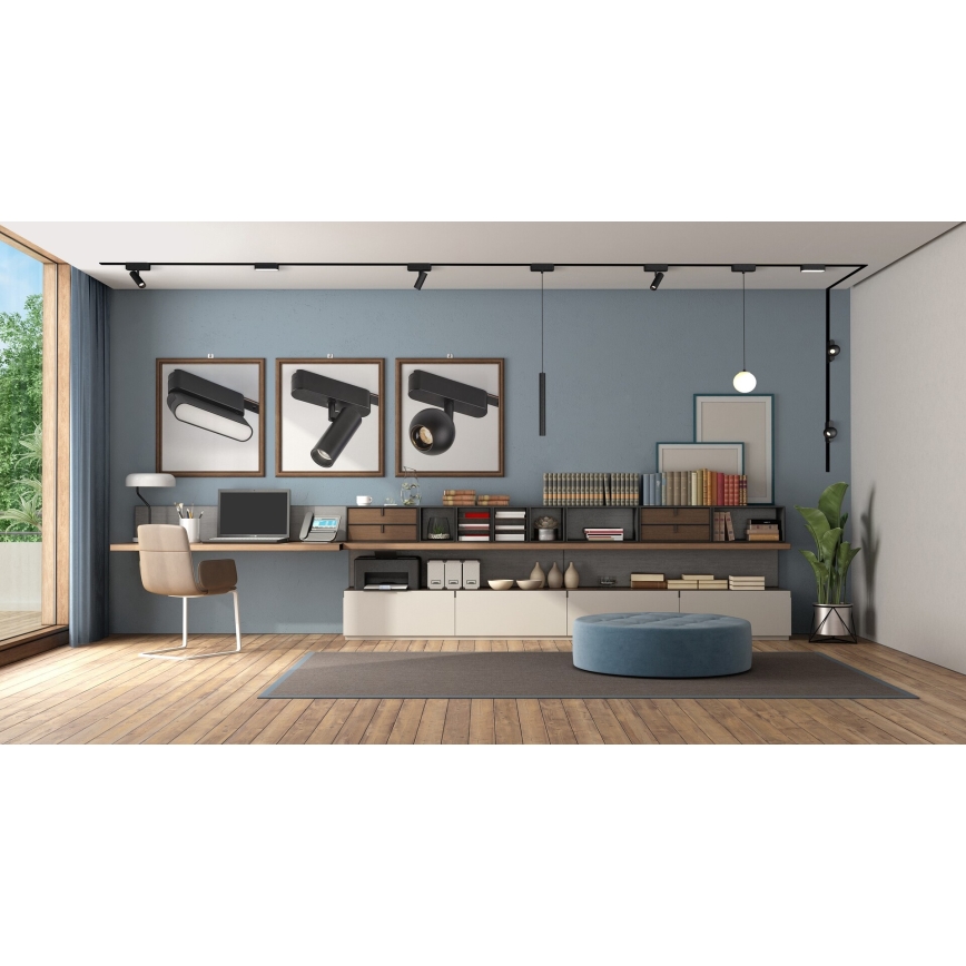 Rabalux - LED Aptumšojams starmetis 1-fāzes sliežu sistēmai LED/9W/24V 2700-5500K Wi-Fi Tuya melna