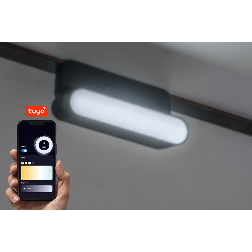 Rabalux - LED Aptumšojama griestu lampa 1-fāzes sliežu sistēmai LED/4W/24V 2700-5500K Wi-Fi Tuya 11,5 cm melna