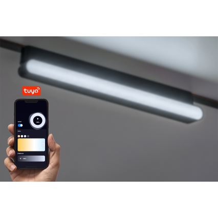 Rabalux - LED Aptumšojama griestu lampa 1-fāzes sliežu sistēmai LED/13W/24V 2700-5500K Wi-Fi Tuya 33 cm melna