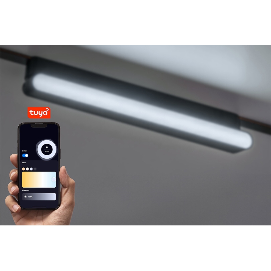 Rabalux - LED Aptumšojama griestu lampa 1-fāzes sliežu sistēmai LED/13W/24V 2700-5500K Wi-Fi Tuya 33 cm melna