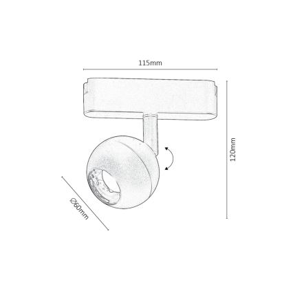 Rabalux - LED Aptumšojams starmetis 1-fāzes sliežu sistēmai LED/5W/24V 2700-5500K Wi-Fi Tuya melna