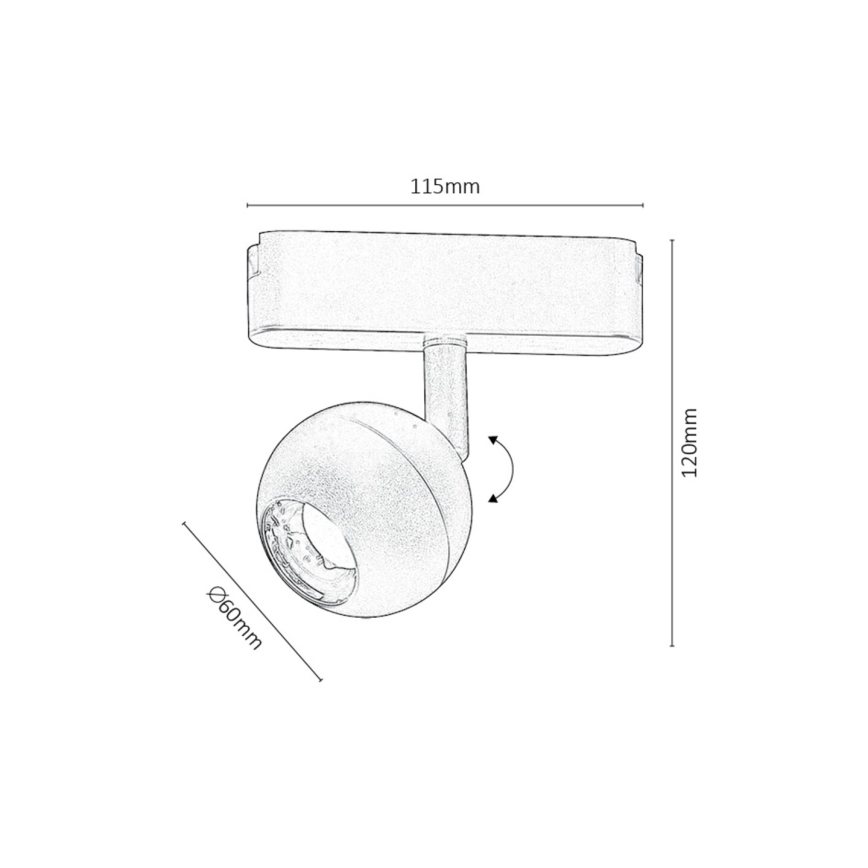 Rabalux - LED Aptumšojams starmetis 1-fāzes sliežu sistēmai LED/5W/24V 2700-5500K Wi-Fi Tuya melna