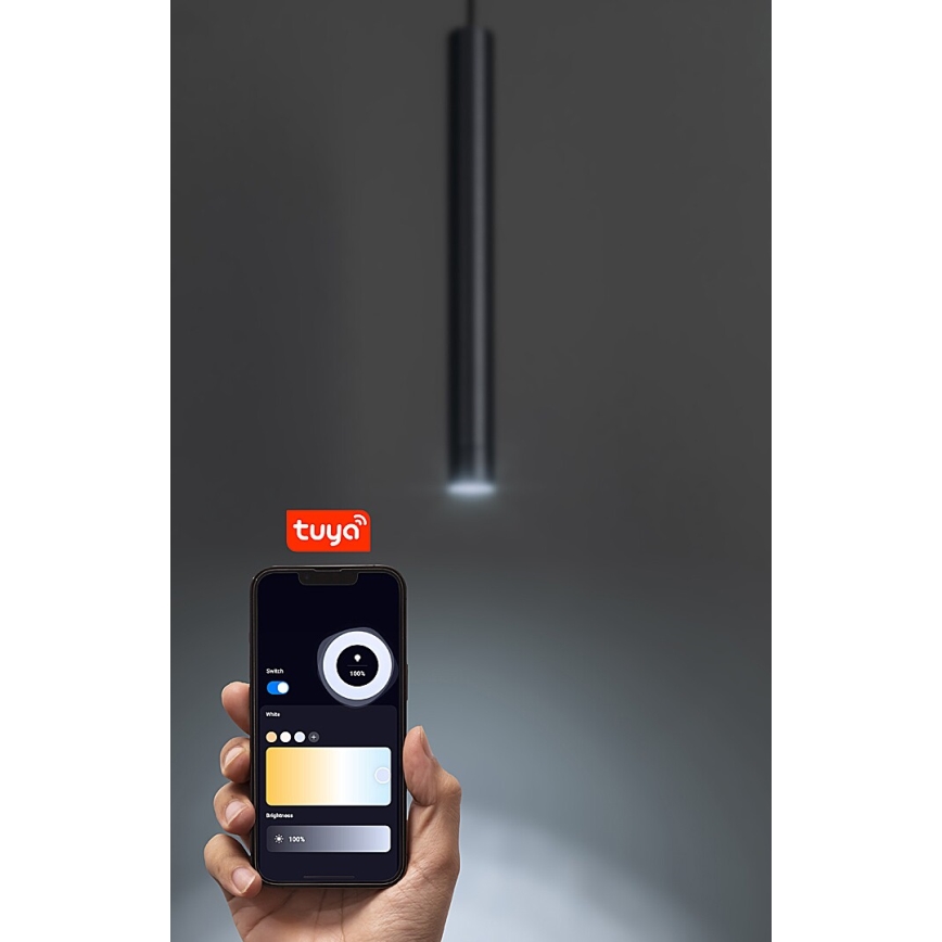 Rabalux - LED Aptumšojama lustra ar auklu 1 fāzes sliežu sistēmai LED/5W/24V 2700-5500K Wi-Fi Tuya melna