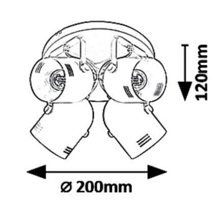 Rabalux 7014 - Lampa MINUET 4xE14/40W/230V
