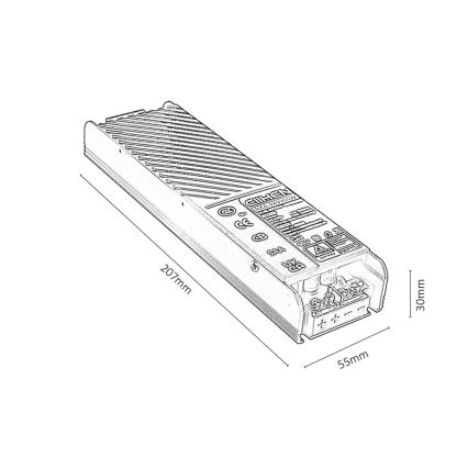 Rabalux - Iegremdējamu ampu barošanas avots sliežu sistēmā 200W/230V