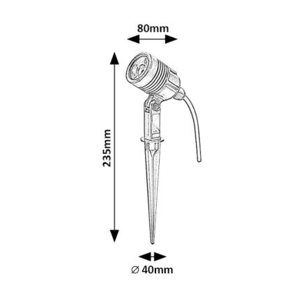 Rabalux - LED Āra lampa LED/3W/230V IP65