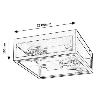 Rabalux - Āra griestu lampa 2xE27/60W/230V IP23