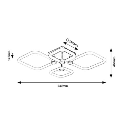 Rabalux - LED regulējama griestu lampa LED/47W/230V 3000/4000/6000K + tālvadība 46x54 cm