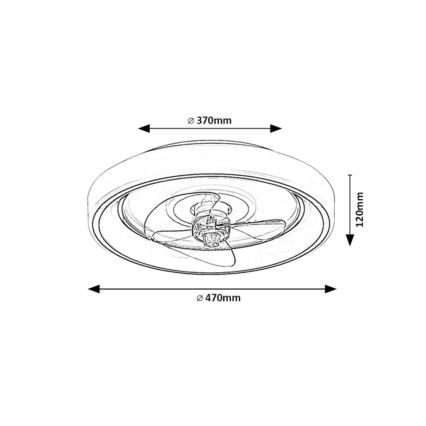 Rabalux - LED Aptumšojams griestu ventilators LED/67W/230V 3000-6000K + tālvadības pults
