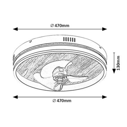 Rabalux - LED Aptumšojama griestu lampa ar ventilatoru LED/30W/230V 3000-6500K + tālvadības pults