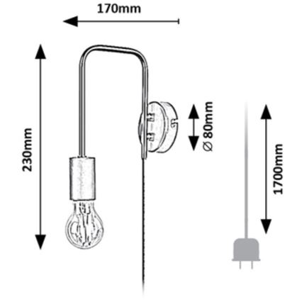 Rabalux - Sienas lampa 1xE27/40W/230V