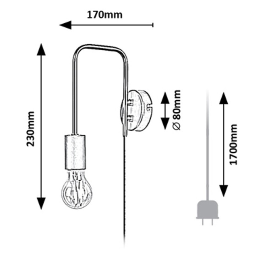 Rabalux - Sienas lampa 1xE27/40W/230V