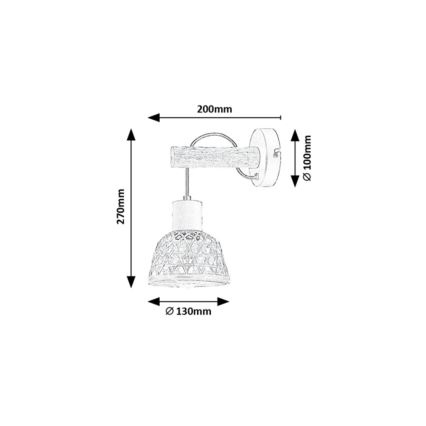 Rabalux - Sienas lampa 1xE27/15W/230V rotanga