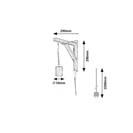 Rabalux - Sienas lampa 1xE27/60W/230V, dižskābardis