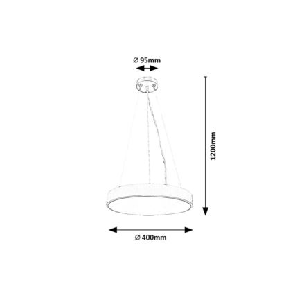 Rabalux - LED Lustra ar auklu LED/36W/230V 3000K, melna