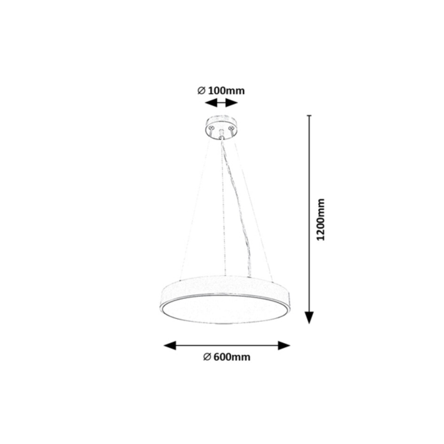 Rabalux - LED Aptumšojama lustra ar auklu LED/60W/230V 3000-6000K melna + tālvadības pults