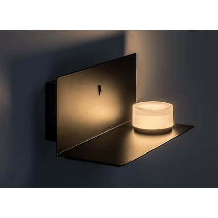 Rabalux - LED Sienas lampa ar plauktu un USB portem LED/6W/230V 3000K