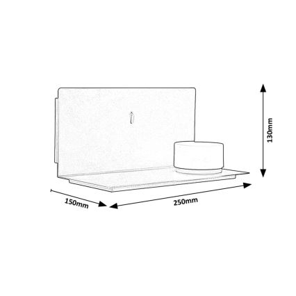 Rabalux - LED Sienas lampa ar plauktu un USB portem LED/6W/230V 3000K