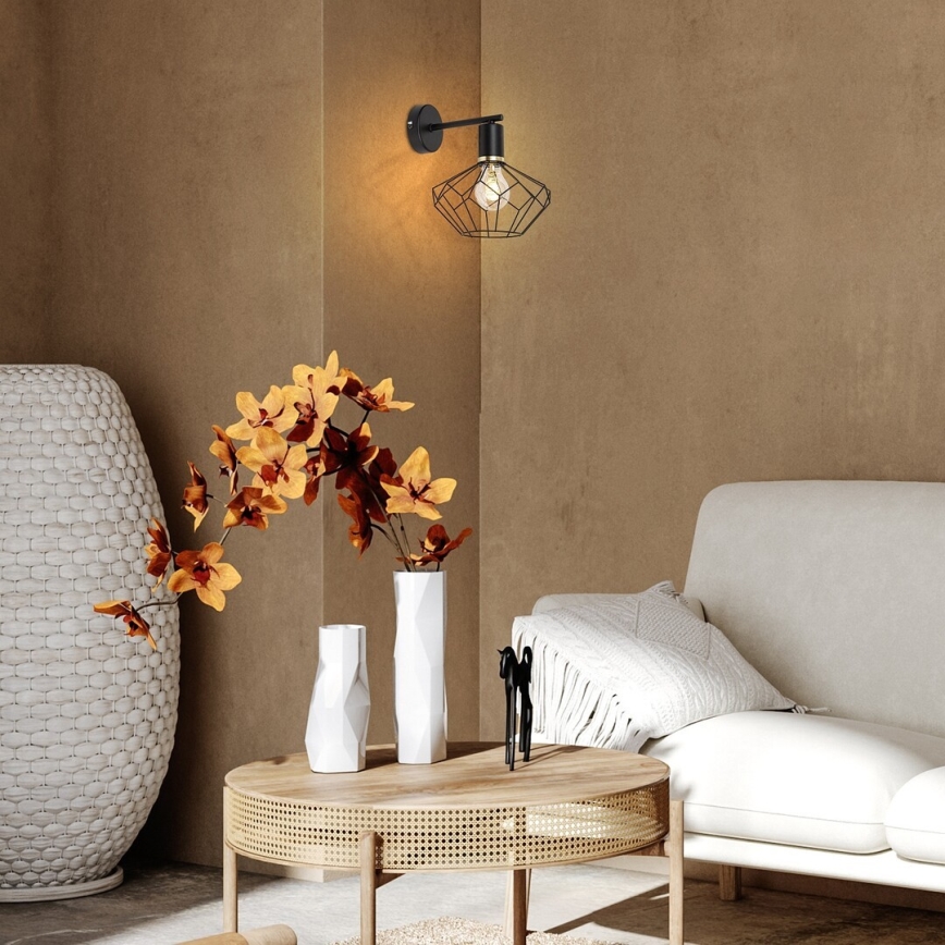 Rabalux - Sienas lampa 1xE27/40W/230V d. 20 cm melna