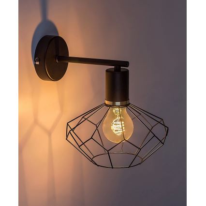 Rabalux - Sienas lampa 1xE27/40W/230V d. 20 cm melna