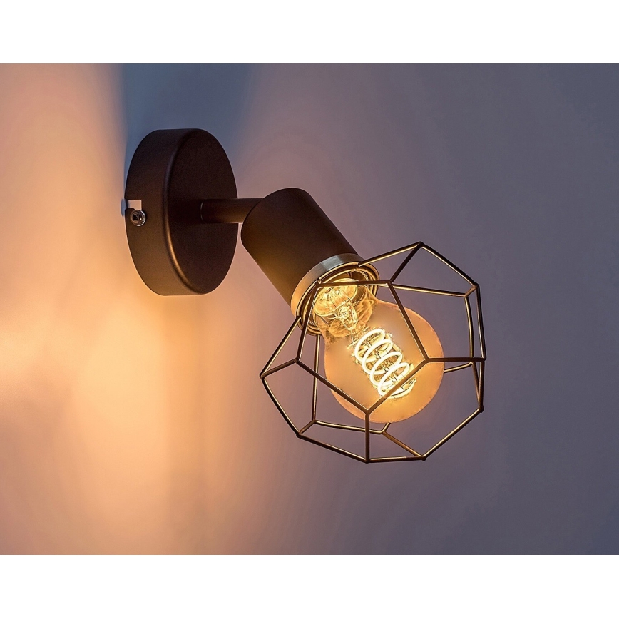 Rabalux - Sienas lampa 1xE27/40W/230V d. 12 cm melna