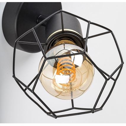 Rabalux - Sienas lampa 1xE27/40W/230V d. 12 cm melna