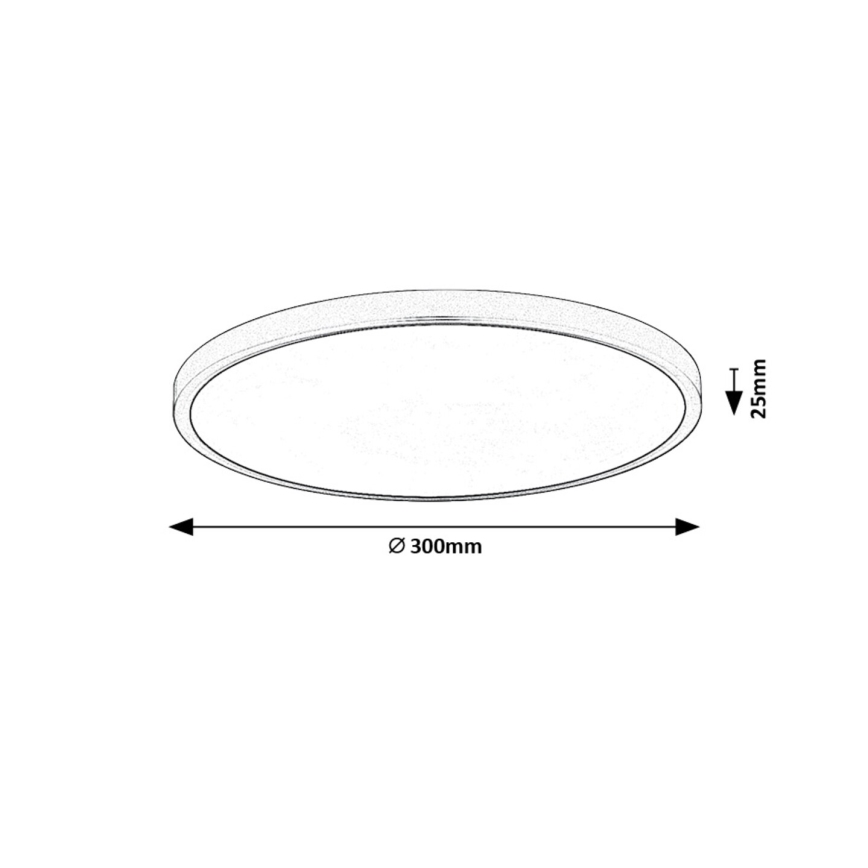 Rabalux - LED Griestu lampa LED/24W/230V 4000K d. 30 cm melna