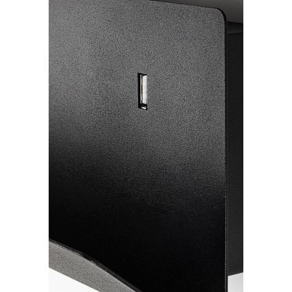 Rabalux - Sienas lampa ar plauktu un USB port 1xGU10/25W/230V melna
