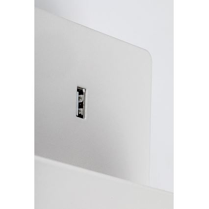 Rabalux - Sienas lampa ar plauktu un USB port 1xGU10/25W/230V balta