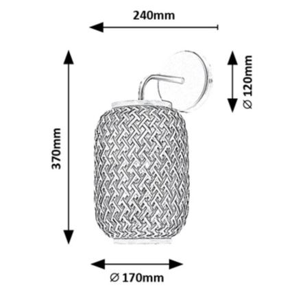 Rabalux - Sienas lampa 1xE27/40W/230V, rotanga