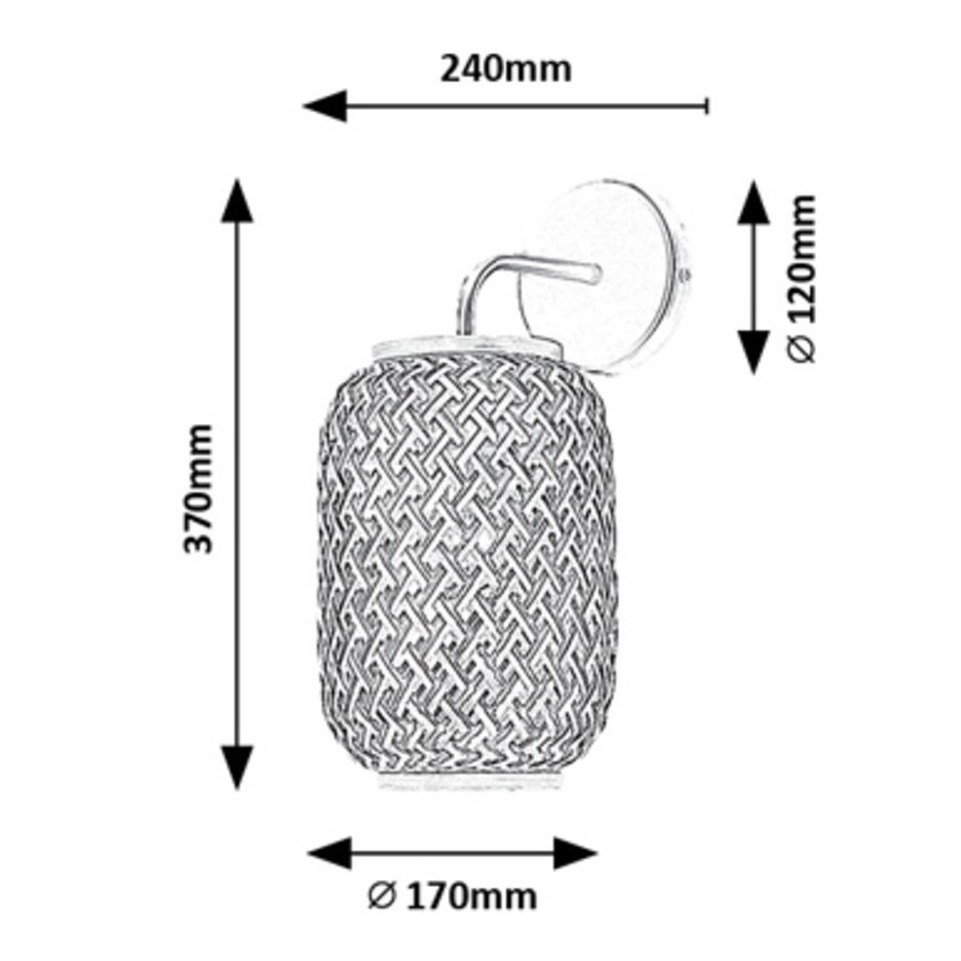 Rabalux - Sienas lampa 1xE27/40W/230V, rotanga