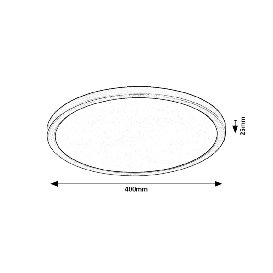 Rabalux - LED Griestu lampa LED/36W/230V 3000/4000/6000K d. 40 cm melna