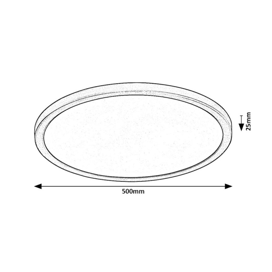 Rabalux - LED Griestu lampa LED/36W/230V 3000/4000/6000K d. 50 cm melna
