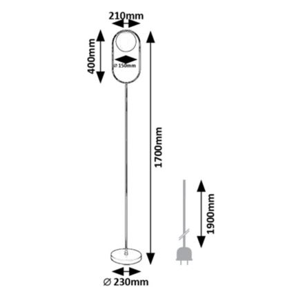 Rabalux - Grīdas stāvlampa 1xE27/20W/230V