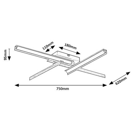 Rabalux - LED griestu gaismeklis, 20 W, 230 V, 3000 K, garums 75 cm