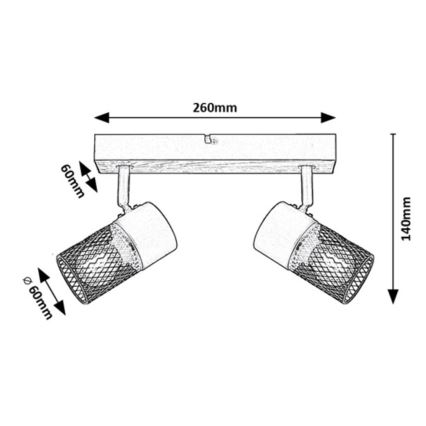 Rabalux - Starmetis 2xE14/40W/230V ozols