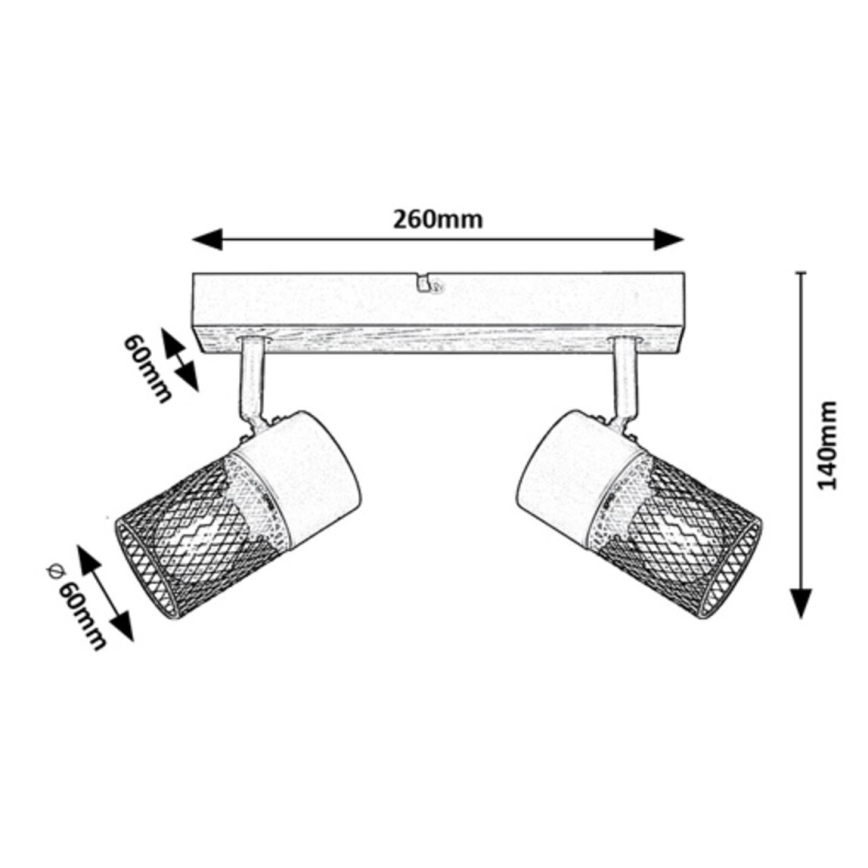 Rabalux - Starmetis 2xE14/40W/230V ozols