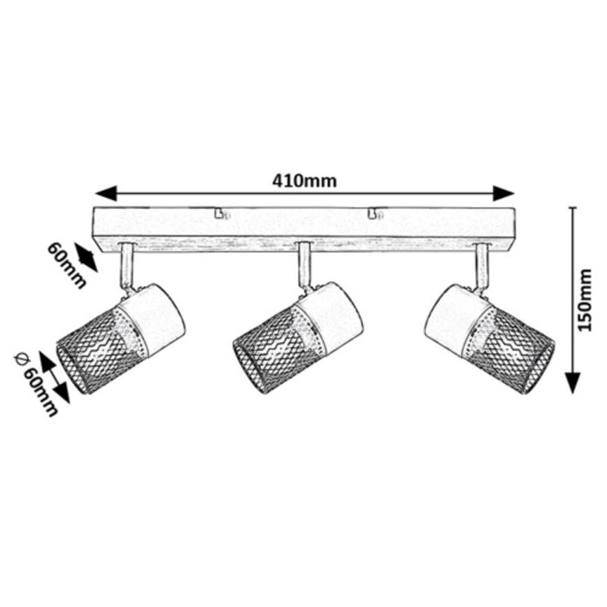 Rabalux - Starmetis 3xE14/40W/230V ozols