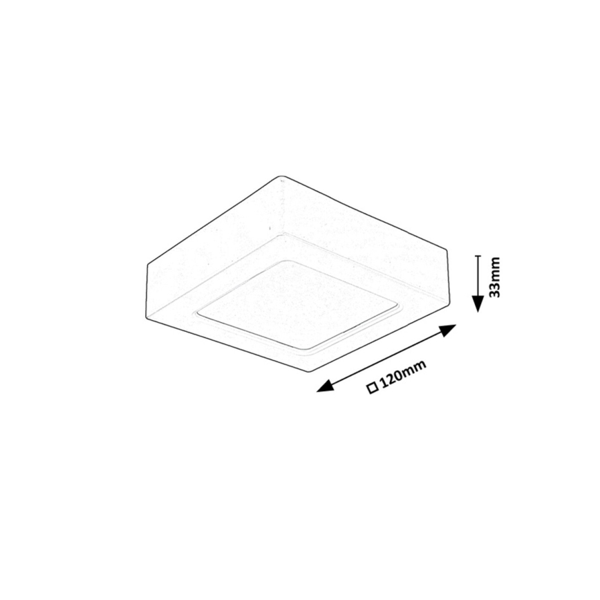Rabalux - LED Griestu lampa LED/7W/230V 4000K 12x12 cm melna