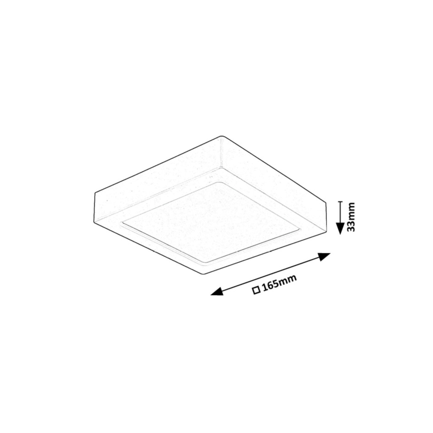 Rabalux - LED Griestu lampa LED/15W/230V 4000K 16x16 cm melna