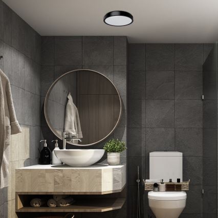 Rabalux - LED Vannas istabas griestu lampa LED/18W/230V IP44 4000K d. 25 cm melna