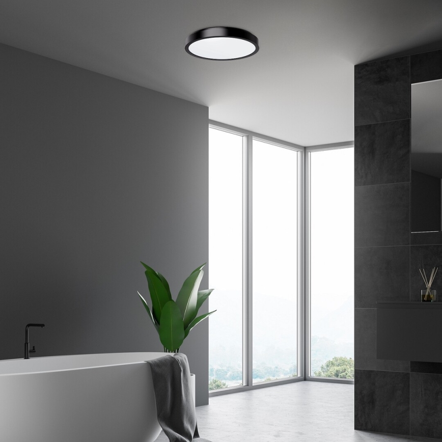 Rabalux - LED Vannas istabas griestu lampa LED/36W/230V IP44 4000K d. 35 cm melna