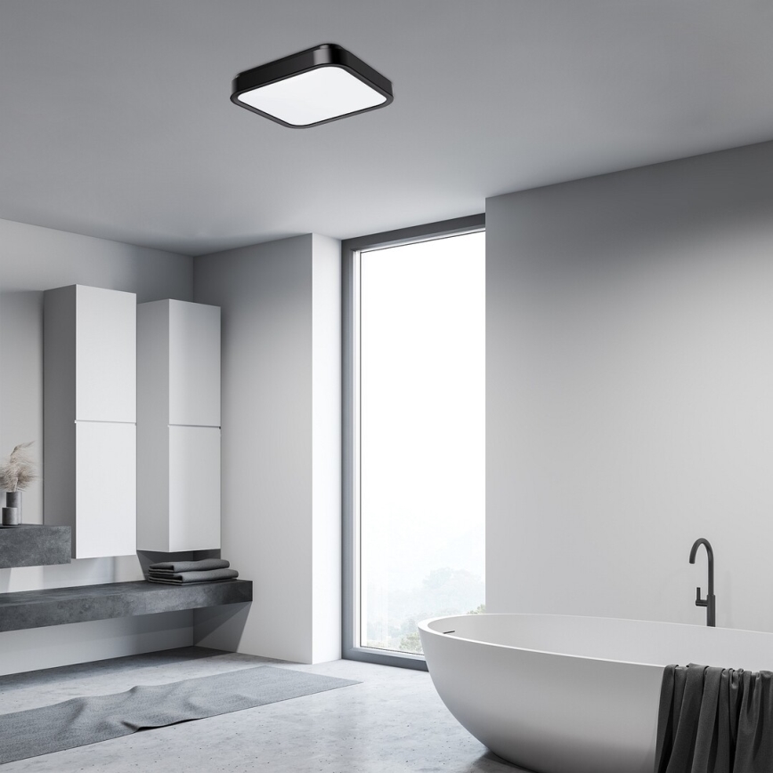Rabalux - LED Vannas istabas griestu lampa LED/48W/230V IP44 4000K 42x42 cm melna
