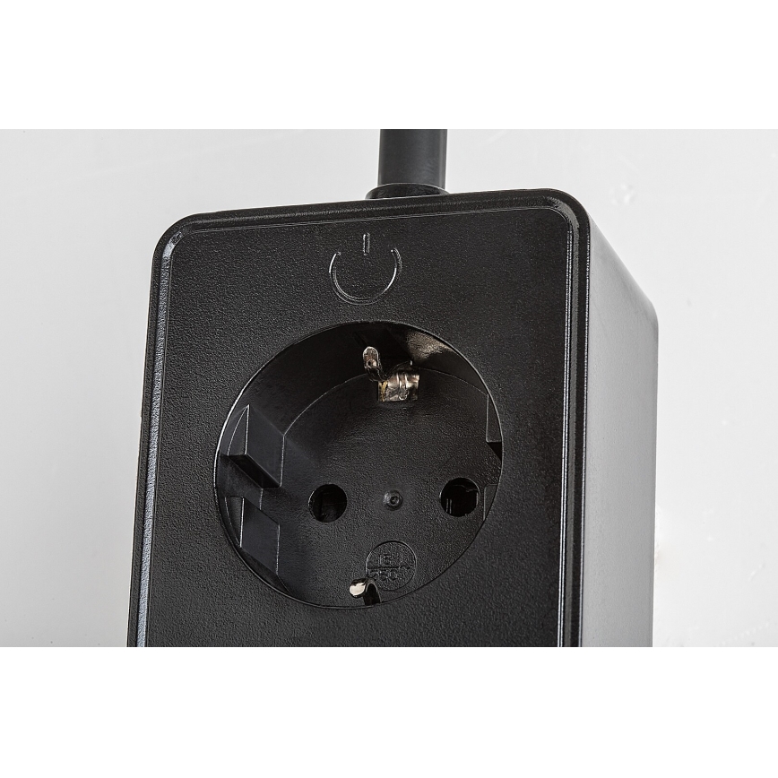 Rabalux - LED sienas lampa ar regulējamu spilgtumu LED/4W/230V ar USB portu kontaktligzdai melna