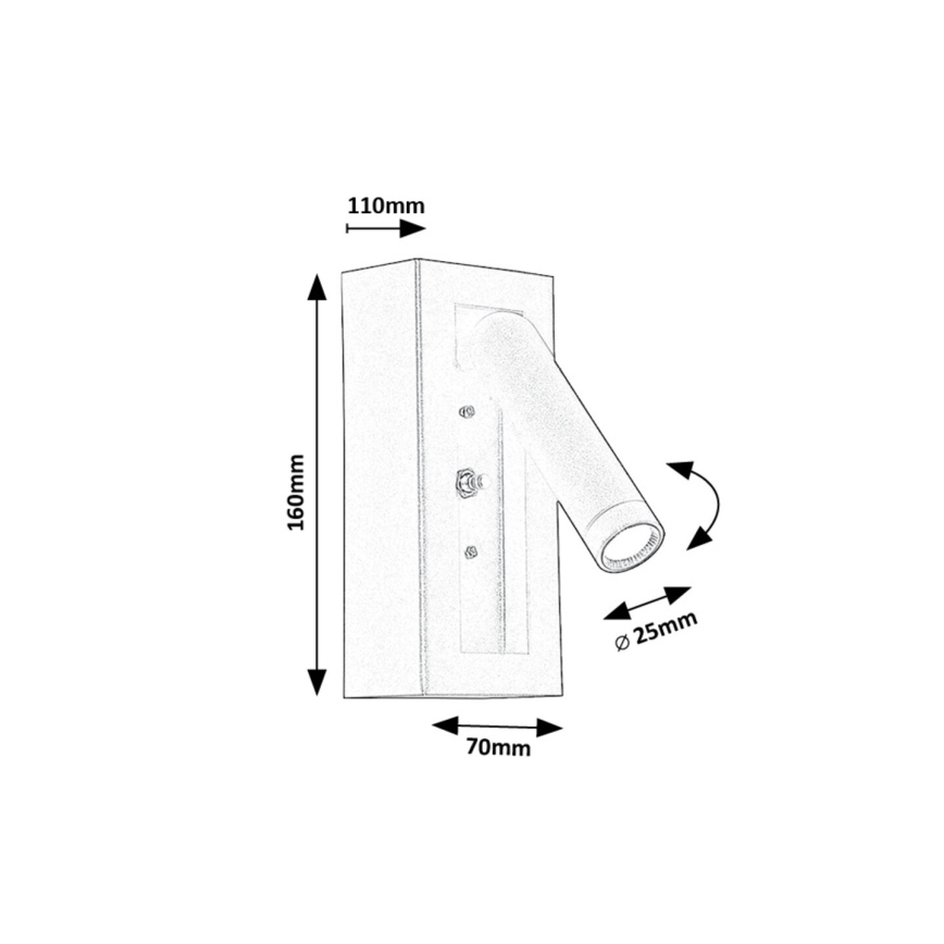 Rabalux - LED Sienas starmetis LED/4W/230V melna