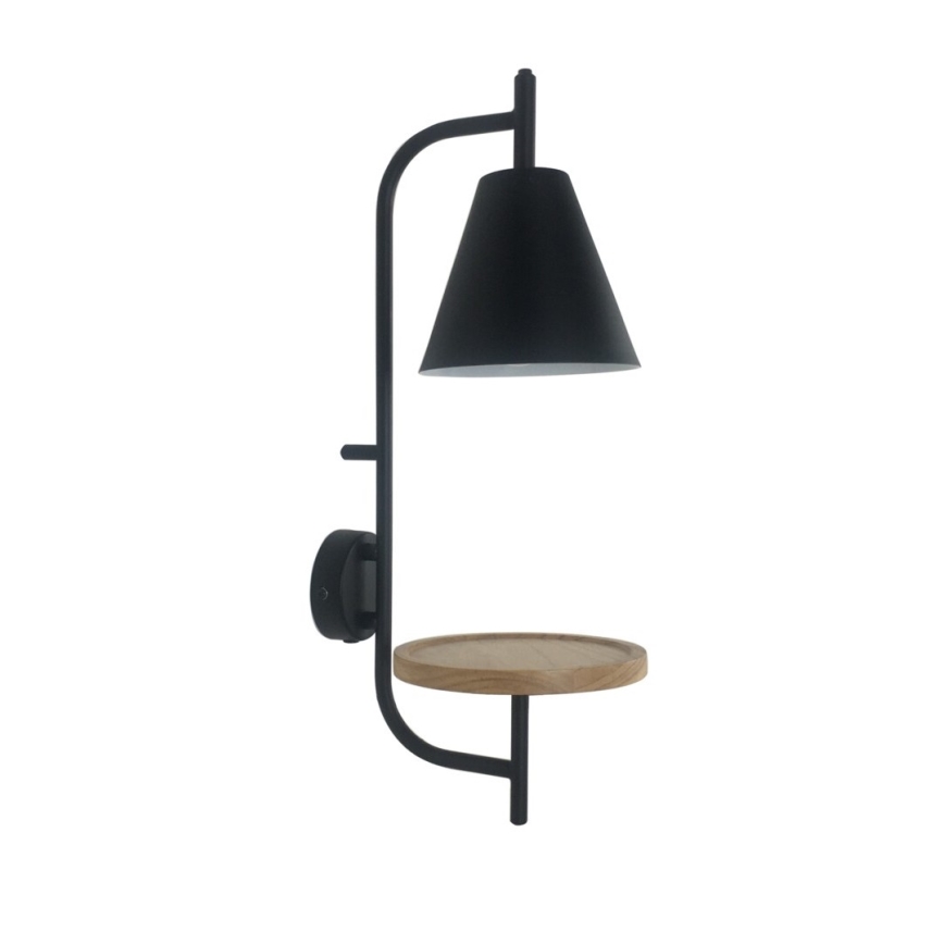 Rabalux - Sienas lampa ar plauktu 1xE27/15W/230V dižskābardis