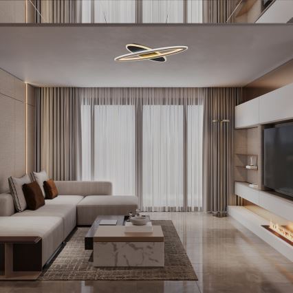 Rabalux - LED Aptumšojama griestu lampa LED/70W/230V 3000/4000/6000K melna + tālvadības pults