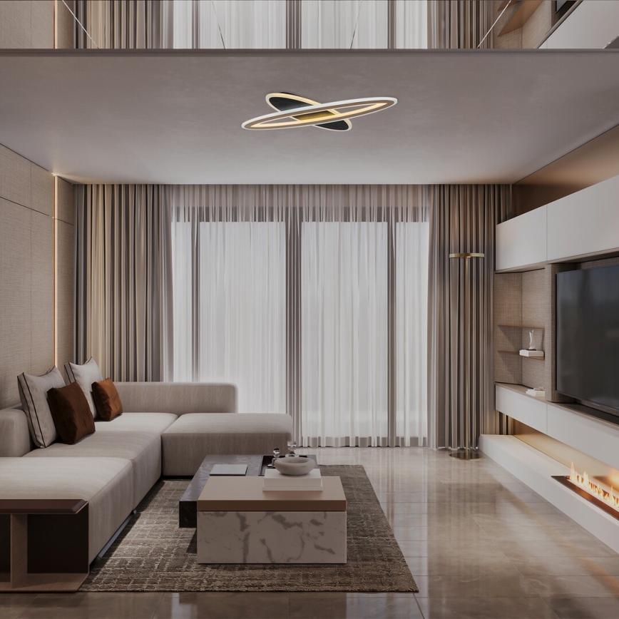 Rabalux - LED Aptumšojama griestu lampa LED/70W/230V 3000/4000/6000K melna + tālvadības pults