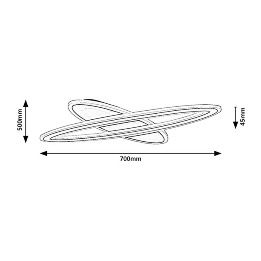 Rabalux - LED dimmējama griestu lampa LED/70W/230V 3000/4000/6000K melna + ar tālvadības pulti Ø 70 cm