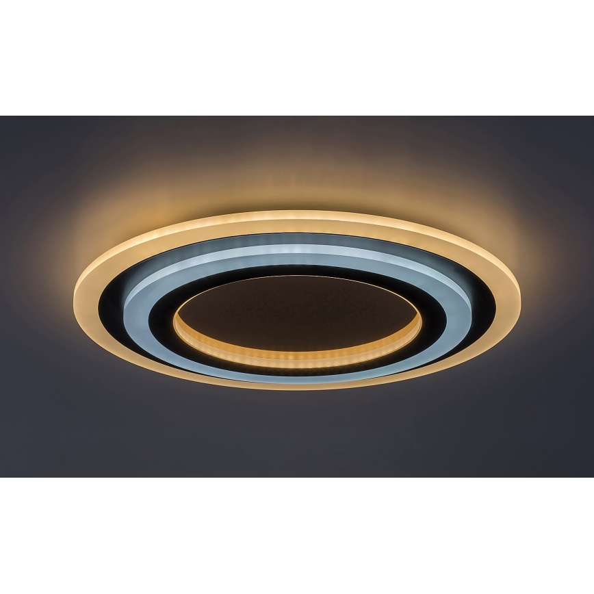 Rabalux - LED aptumšojams griestu gaismeklis LED/56W/230V 3000/4000/6000K matēts hroms/melns ar tālvadības pulti Ø 45 cm